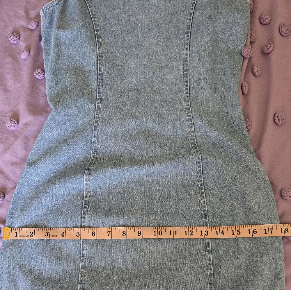 Vintage Denim Patchwork Maxi Dress with Floral & Stripes - Picture 8 of 12